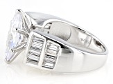 White Cubic Zirconia Rhodium Over Sterling Silver Ring 7.32ctw