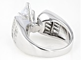 White Cubic Zirconia Rhodium Over Sterling Silver Ring 7.32ctw