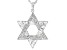 White Cubic Zirconia Rhodium Over Sterling Silver Star Of David Pendant With Chain 4.48ctw