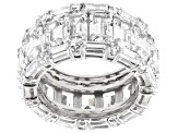 White Cubic Zirconia Rhodium Over Sterling Silver Ring With 2 Bands 18.81ctw