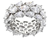 White Cubic Zirconia Rhodium Over Sterling Silver Eternity Band Ring 14.00ctw