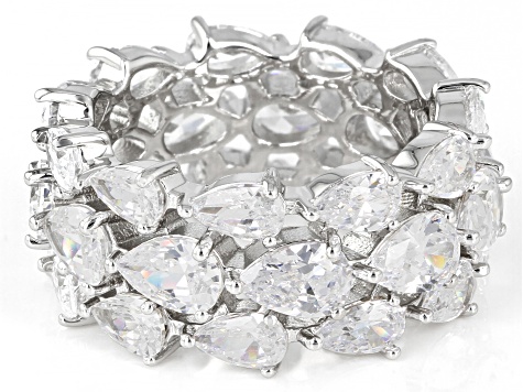 White Cubic Zirconia Rhodium Over Sterling Silver Eternity Band Ring 14.00ctw