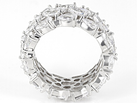 White Cubic Zirconia Rhodium Over Sterling Silver Eternity Band Ring 14.00ctw