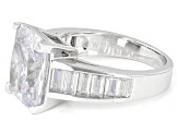 Scintillant Cut White Cubic Zirconia Rhodium Over Sterling Silver Ring 11.34ctw