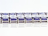 Blue And White Cubic Zirconia Rhodium Over Sterling Silver Bracelet 280.00ctw