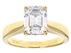 White Cubic Zirconia 18k Yellow Gold Over Sterling Silver Ring 10.69ctw