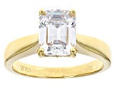 White Cubic Zirconia 18k Yellow Gold Over Sterling Silver Ring 4.00ctw