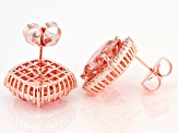 Pink And White Cubic Zirconia 18k Rose Gold Over Sterling Silver Earrings 17.79ctw