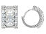 White Cubic Zirconia Rhodium Over Sterling Silver Earrings. 3.76ctw