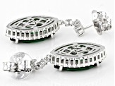Green And White Cubic Zirconia Rhodium Over Sterling Silver Earrings 16.18ctw