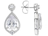 White Cubic Zirconia Rhodium Over Sterling Silver Earrings 10.97ctw