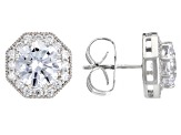 White Cubic Zirconia Rhodium Over Sterling Silver Earrings 6.99ctw