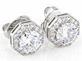White Cubic Zirconia Rhodium Over Sterling Silver Earrings 6.99ctw
