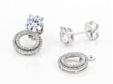 White Cubic Zirconia Rhodium Over Sterling Silver Convertible Earrings 7.50ctw (5.00ctw DEW)