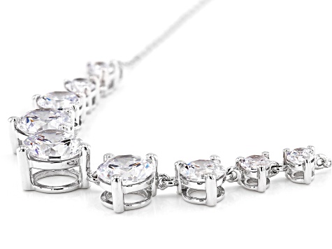 White Cubic Zirconia Rhodium Over Sterling Silver Necklace 11.19ctw (7.46ctw DEW)