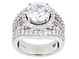 White Cubic Zirconia Rhodium Over Sterling Silver Ring 9.30ctw (6.20ctw DEW)