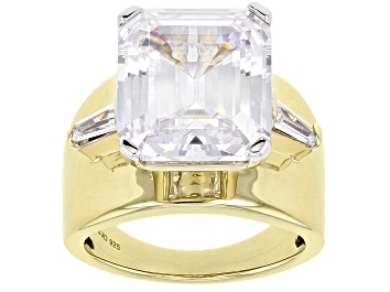 Picture of White Cubic Zirconia 18k Yellow Gold Over Sterling Silver Ring 13.89ctw
