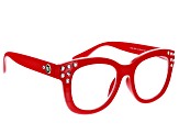 Charles Winston for Bella Luce® Red Frame and Crystals Reading Glasses Strength 3