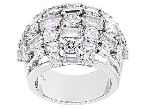 White Cubic Zirconia Rhodium Over Sterling Silver Ring 8.60ctw - CWB738 ...