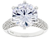 White Cubic Zirconia Rhodium Over Silver Ring 10.95ctw (7.30ctw DEW)