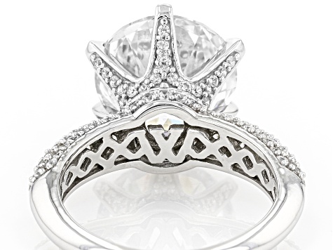 White Cubic Zirconia Rhodium Over Silver Ring 10.95ctw (7.30ctw DEW)