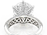 White Cubic Zirconia Rhodium Over Silver Ring 10.95ctw (7.30ctw DEW)