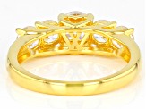 White Cubic Zirconia 18K Yellow Gold Over Over Sterling Silver Ring 4.07ctw