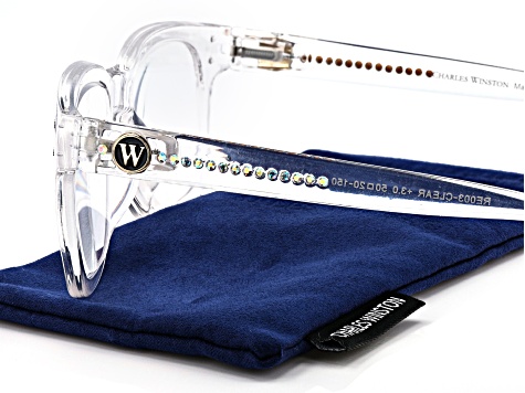 Charles Winston for Bella Luce(R) Clear Frame and Crystals Reading Glasses Strength 2.0