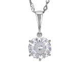 White Cubic Zirconia Rhodium Over Sterling Silver Pendant with Chain 6.20ctw