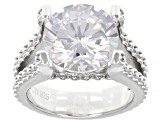 White Cubic Zirconia Rhodium Over Silver Ring and Band Set 10.00ctw