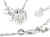 Cubic Zirconia Rhodium Over Silver Pendant With Chain 6.30ct (3.87ct DEW)