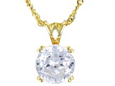 Cubic Zirconia 18k Yellow Gold Over Silver Pendant With Chain 6.30ctw (3.87ct DEW)