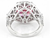 Pink And White Cubic Zirconia Rhodium Over Sterling Silver Ring 12.50ctw (7.57ctw DEW)