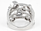 White Cubic Zirconia Platinum Over Sterling Silver Ring 3.89ctw