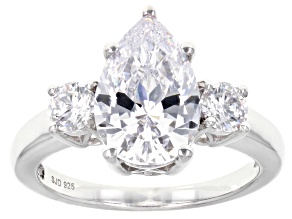 White Cubic Zirconia Platinum Over Sterling Silver Ring 5.25ctw