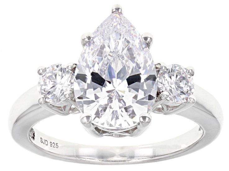 White Cubic Zirconia Platinum Over Sterling Silver Ring 5.25