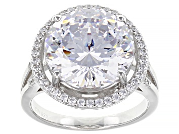 Picture of White Cubic Zirconia Scintillant Cut® Platinum Over Sterling Silver Ring 12.13ctw