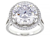 White Cubic Zirconia Scintillant Cut® Platinum Over Sterling Silver Ring 12.13ctw