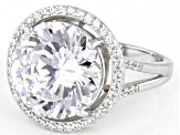 White Cubic Zirconia Scintillant Cut® Platinum Over Sterling Silver Ring 12.13ctw