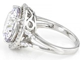 White Cubic Zirconia Scintillant Cut® Platinum Over Sterling Silver Ring 12.13ctw
