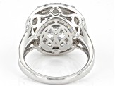 White Cubic Zirconia Scintillant Cut® Platinum Over Sterling Silver Ring 12.13ctw