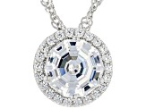 White Cubic Zirconia Rhodium Over Sterling Silver Scintillant Web Cut® Pendant With Chain 3.29ctw