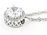 White Cubic Zirconia Rhodium Over Sterling Silver Scintillant Web Cut® Pendant With Chain 3.29ctw