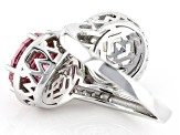Pink And White Cubic Zirconia Rhodium Over Sterling Silver Scintillant Web Cut® Ring 13.40ctw