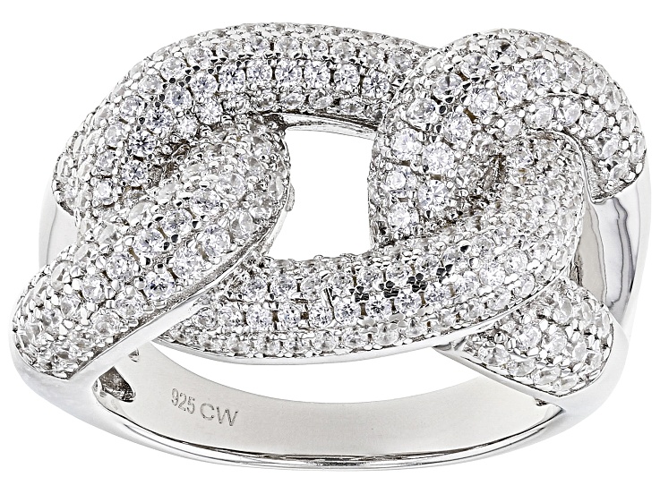 White Cubic Zirconia Rhodium Over Sterling Silver Ring 3.75ctw