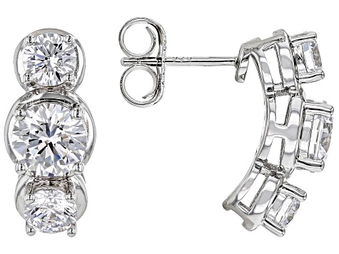 White Cubic Zirconia Rhodium Over Sterling Silver Earrings 6.75ctw - CWB813 - Vimarsana News