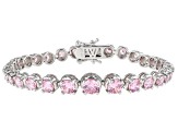 Pink Cubic Zirconia Rhodium Over Sterling Silver Bracelet 11.58ctw