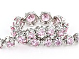 Pink Cubic Zirconia Rhodium Over Sterling Silver Bracelet 11.58ctw