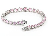 Pink Cubic Zirconia Rhodium Over Sterling Silver Bracelet 11.58ctw