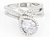 White Cubic Zirconia Rhodium Over Sterling Silver Ring 3.39ctw